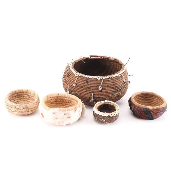 Lot of 5 Pomo Baskets.