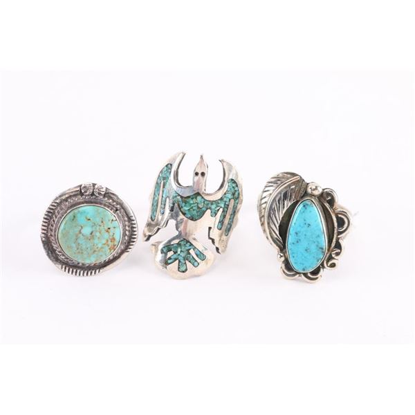Lot of 3 Native American Rings.