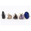 Image 1 : Lot of 5 Natural Stone Rings.