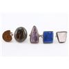 Image 1 : Lot of 5 Natural Stone Rings.