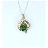 Image 1 : Elegant Fine Tsavorite Garnet & Diamond Pendant
