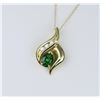 Image 3 : Elegant Fine Tsavorite Garnet & Diamond Pendant