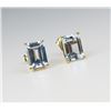 Image 3 : Charming Emerald Cut Aquamarine Earrings