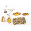 Lot of Vintage Yellow Glass Jewelry.