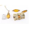 Image 4 : Lot of Vintage Yellow Glass Jewelry.