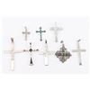 Image 2 : Lot of 8 Sterling Cross Pendants.