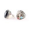 Image 3 : Two Large Sterling Mens Rings.