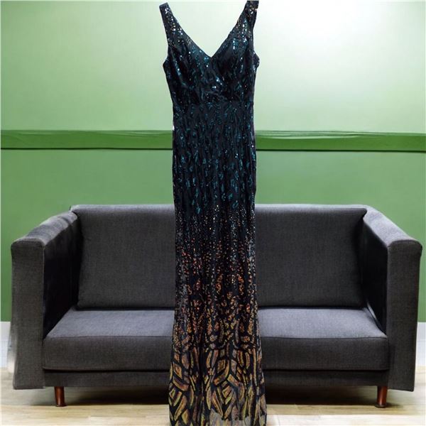 Bottle Green Maxi party wear dress Size M