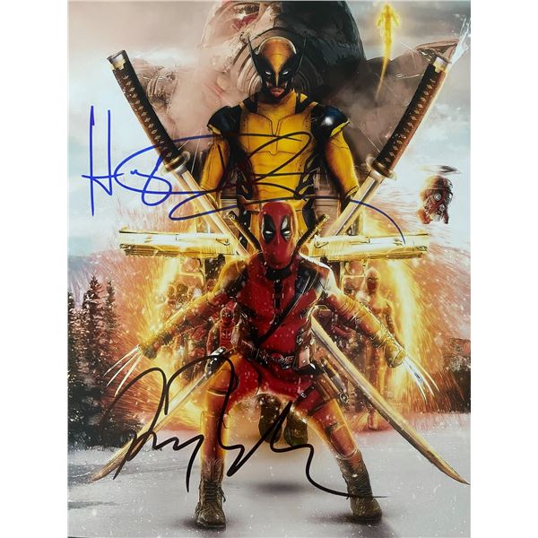 Deadpool and Wolverine cast signed movie photo