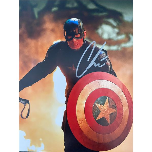 Captain America Chris Evans signed photo