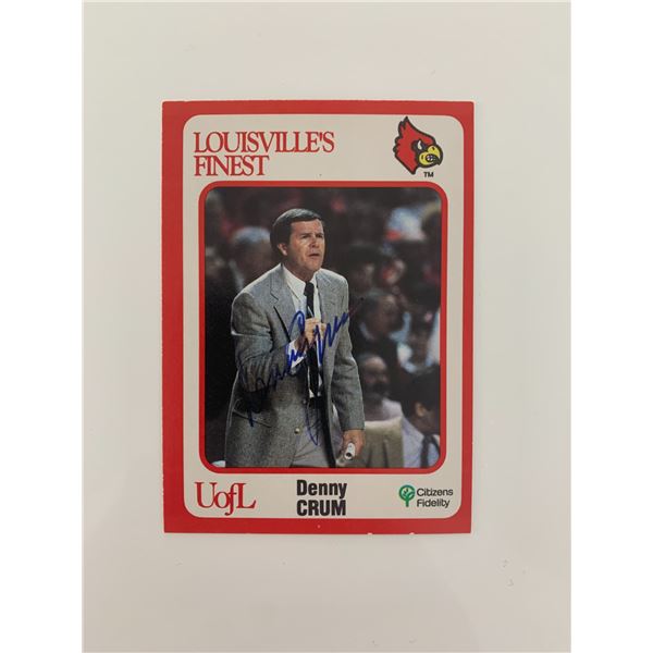 Denny Crum signed basketball card