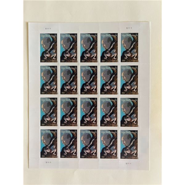 Tarzan creator Edgar Rice Burroughs Stamp Sheet