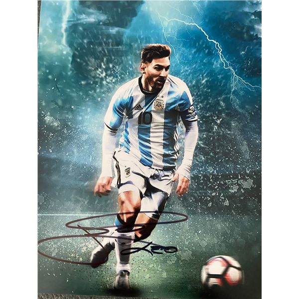 Lionel Messi signed photo