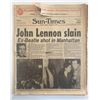 Image 1 : John Lennon Slain Chicago Sun-Times Original 1980 Vintage Newspaper