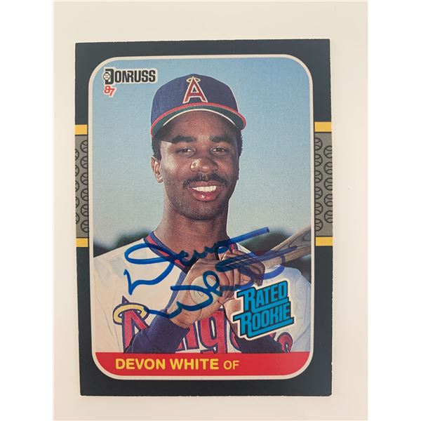 Devon White signed baseball card