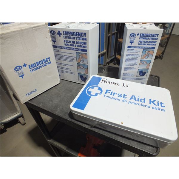 1 First Aid Kit & 3 Eyewash Stations
