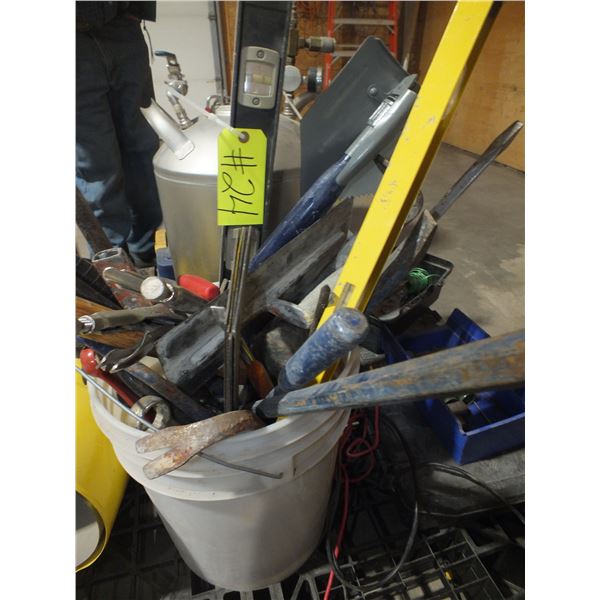 Pail Of Assorted Tools