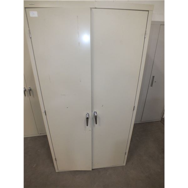 Two 2 Door Metal Storage Cabinets