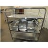 Image 1 : Stainless Steel Cart On Wheels w/ assorted Kitchen Inserts