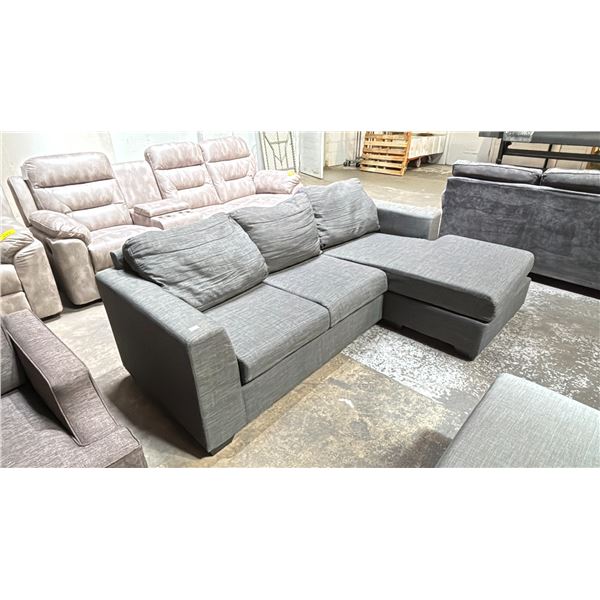ROYAL FURNITURE SECTIONAL REVERSIBLE CHAISE CANADIAN MADE. 86.25L X 33.75W X 28H , CHAISE: 60L