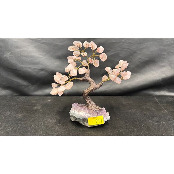 8" X 8" ROSE QUARTZ TREE * RETAIL VALUE $1600.00 *