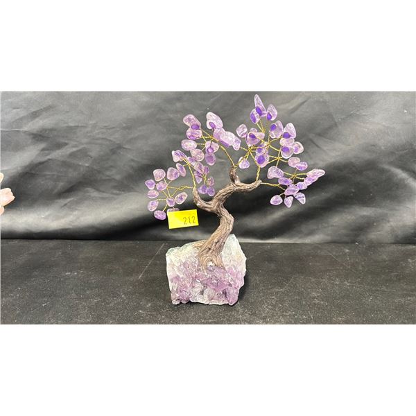 9" X 8" AMETHYST CRYSTAL TREE  * RETAIL VALUE $1200.00 *