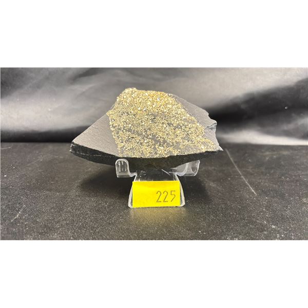 4" PYRITE WITH SHUNGITE ON A STAND * RETAIL VALUE $600.00 *