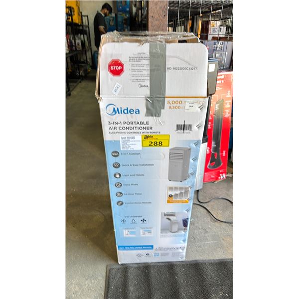 MIDEA 5,000-8,500 BTU PORTABLE AIR CONDITIONER WITH ELECTRONIC CONTROLS & REMOTE WITH HOSE