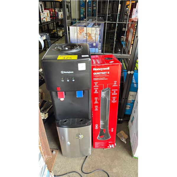 WESTINGHOUSE JUG WATER DISPENSER AND HONEYWELL TOWER FAN QUITE SET 5