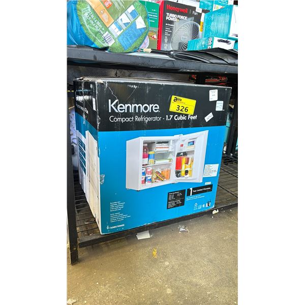 KENMORE COMPACT REFRIGERATOR 1.7 CUBIC FEET