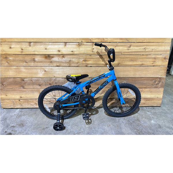 HUFFY BLUE/BLACK CHILDRENS BIKE WITH TRAINING WHEELS
