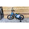 Image 2 : HUFFY BLUE/BLACK CHILDRENS BIKE WITH TRAINING WHEELS