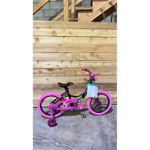 BARBIE PINK/ BLACK CHILDRENS BIKE WITH TRAINING WHEELS