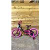 Image 2 : BARBIE PINK/ BLACK CHILDRENS BIKE WITH TRAINING WHEELS