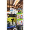Image 2 : SHELF OF ASSORTED ITEMS INCLUDING: SWIVEL TV BASE, CREATE BASIC THE DYE KIT , CELEBRATE ELECTRIC