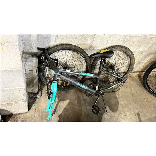 MOVELO BLUE/BLACK 18 SPEED BIKE *FRONT + REAR WHEEL NEED REPAIR*