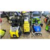 Image 1 : 3 ASSORTED ELECTRIC PRESSURE WASHERS WITH HOSES & WANDS
