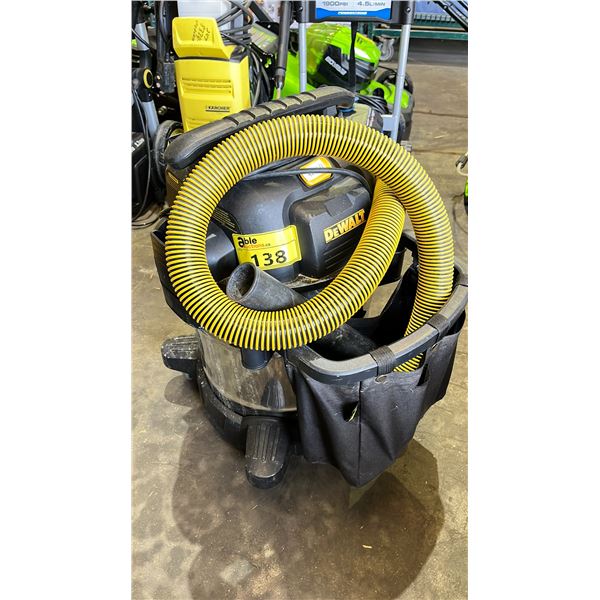 DEWALT STAINLESS STEEL 10 GALLON SHOP VACUUM WITH HOSE & ATTACHMENTS