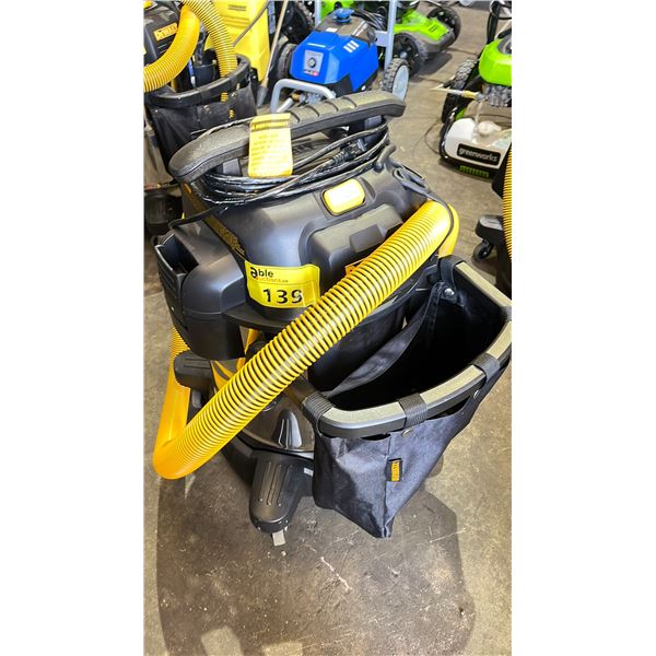 DEWALT STAINLESS STEEL 10 GALLON SHOP VACUUM WITH HOSE *NO ATTACHMENTS*