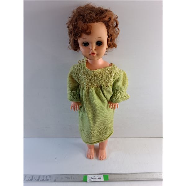 Vintage Kid's Doll with Knitted Dress