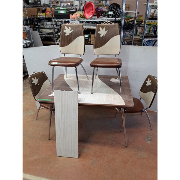 *(4) Cushioned Chairs and Dining Table with Leaf - Cannot Ship