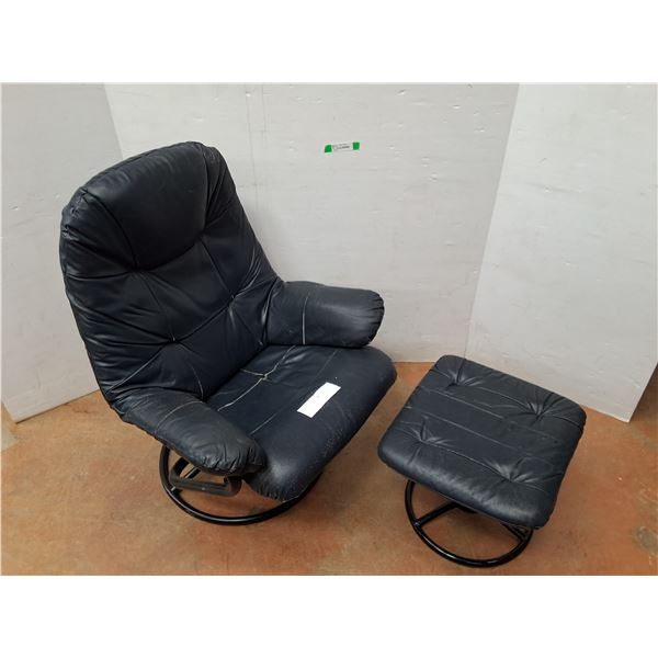 *Office Chair with Foot Stool 40 x 29 x 22", As Is, Cannot Ship
