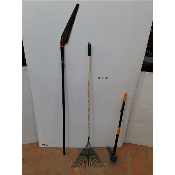 *Rake, Tree Branch Saw and Weed Puller - Cannot Ship