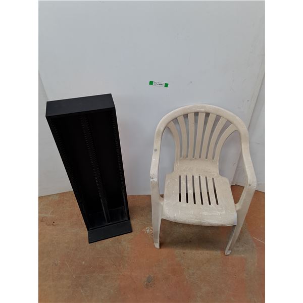 *Disc Storage Cabinet and Plastic Lounge Chair - Cannot Ship