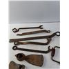Image 3 : Antique Wrenches, Drill Brace and (2) Grub Hoe Heads