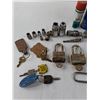 Image 2 : Sockets, Locks with Keys, Keys, Knife and Spark Plugs