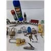 Image 4 : Sockets, Locks with Keys, Keys, Knife and Spark Plugs