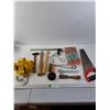 Image 1 : Assorted Tools Including Ball Pein Hammer, Tow Strap, Saw and More