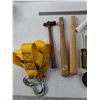 Image 2 : Assorted Tools Including Ball Pein Hammer, Tow Strap, Saw and More