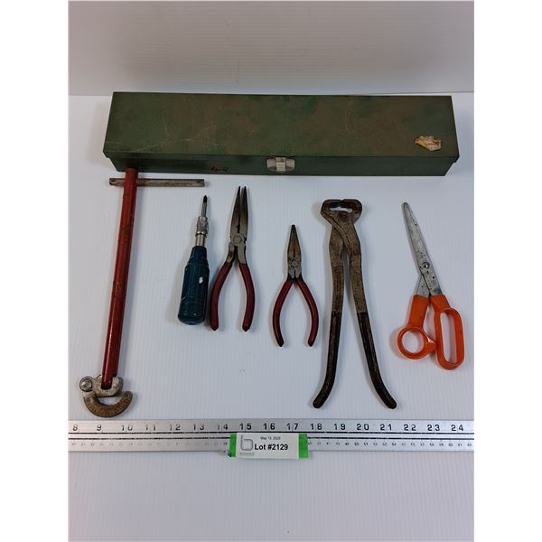 SK Tools Socket Container, Pipe Bender, Pliers and Scissors